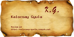 Kalocsay Gyula névjegykártya