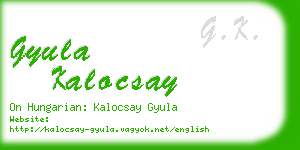 gyula kalocsay business card